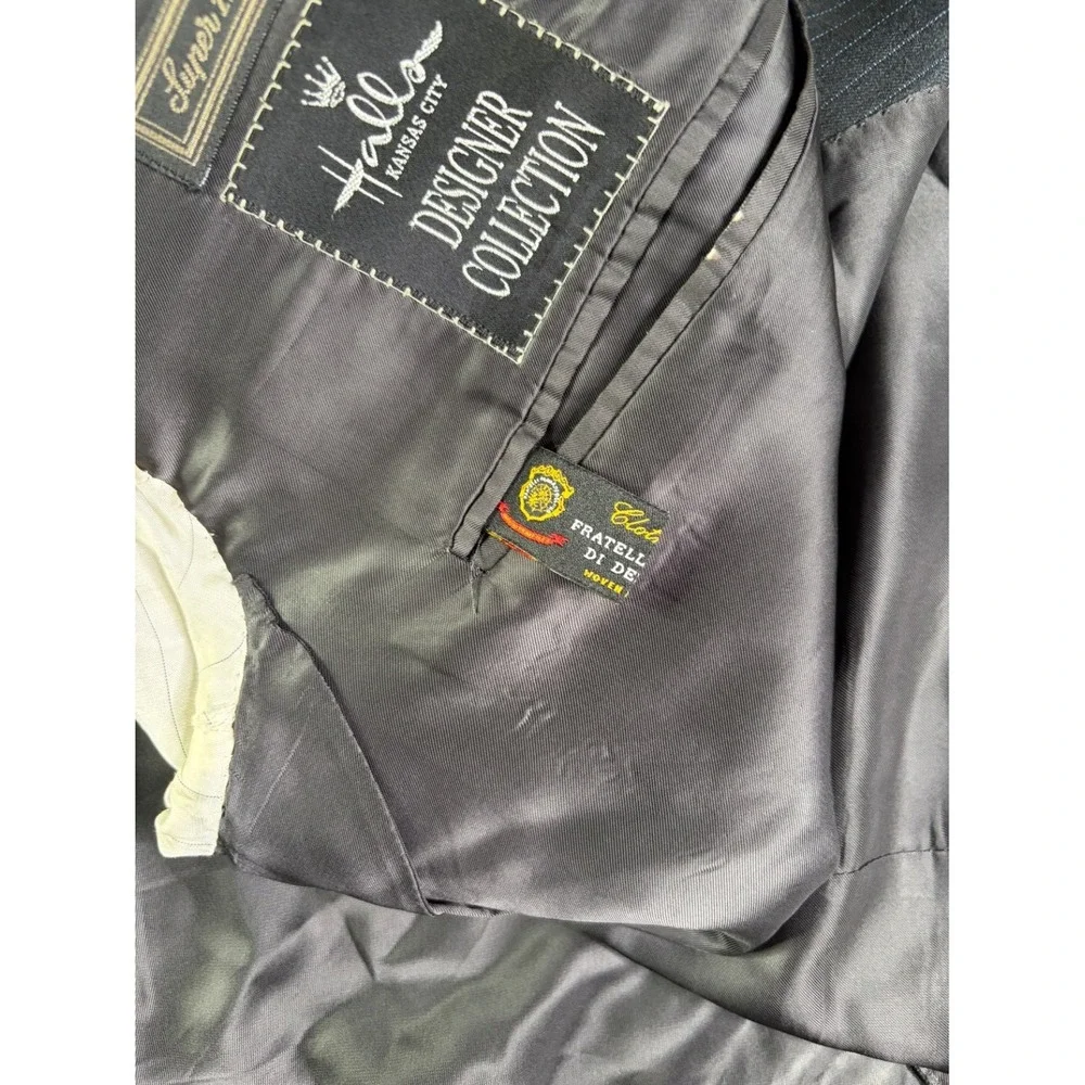 Canali Super 120's Blazer Black Sz 52 7 R Striped